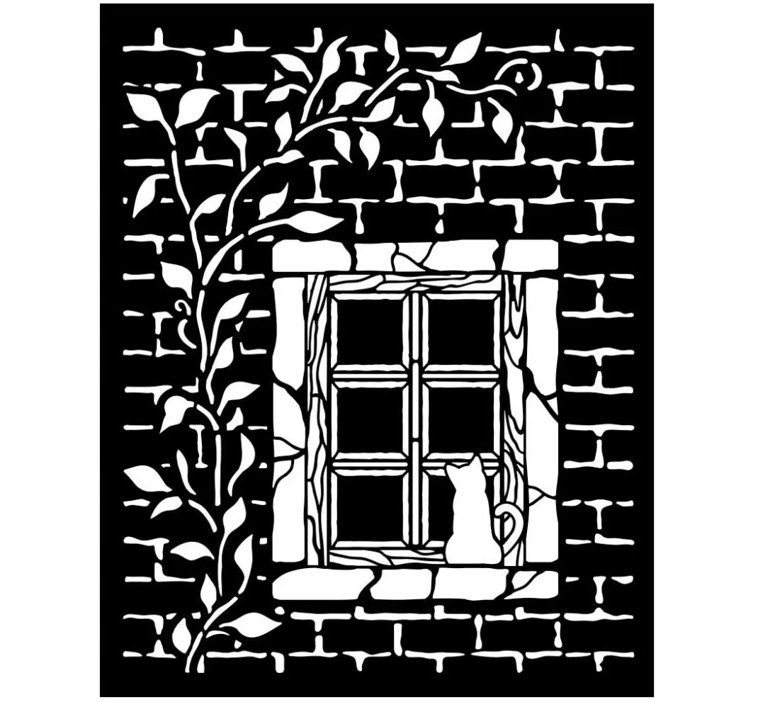 Stamperia Schablonieren|Malschablonen>Schablone "Herbarium Silvae - Country Window"