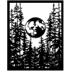 Stamperia Schablonieren|Malschablonen>Schablone "Herbarium Silvae - Moon In The Forest"