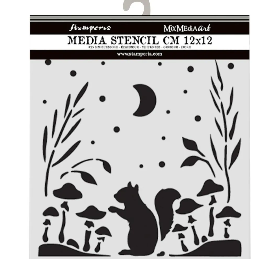Stamperia Malschablonen|Schablonen>Schablone "Herbarium Silvae - Squirrel"