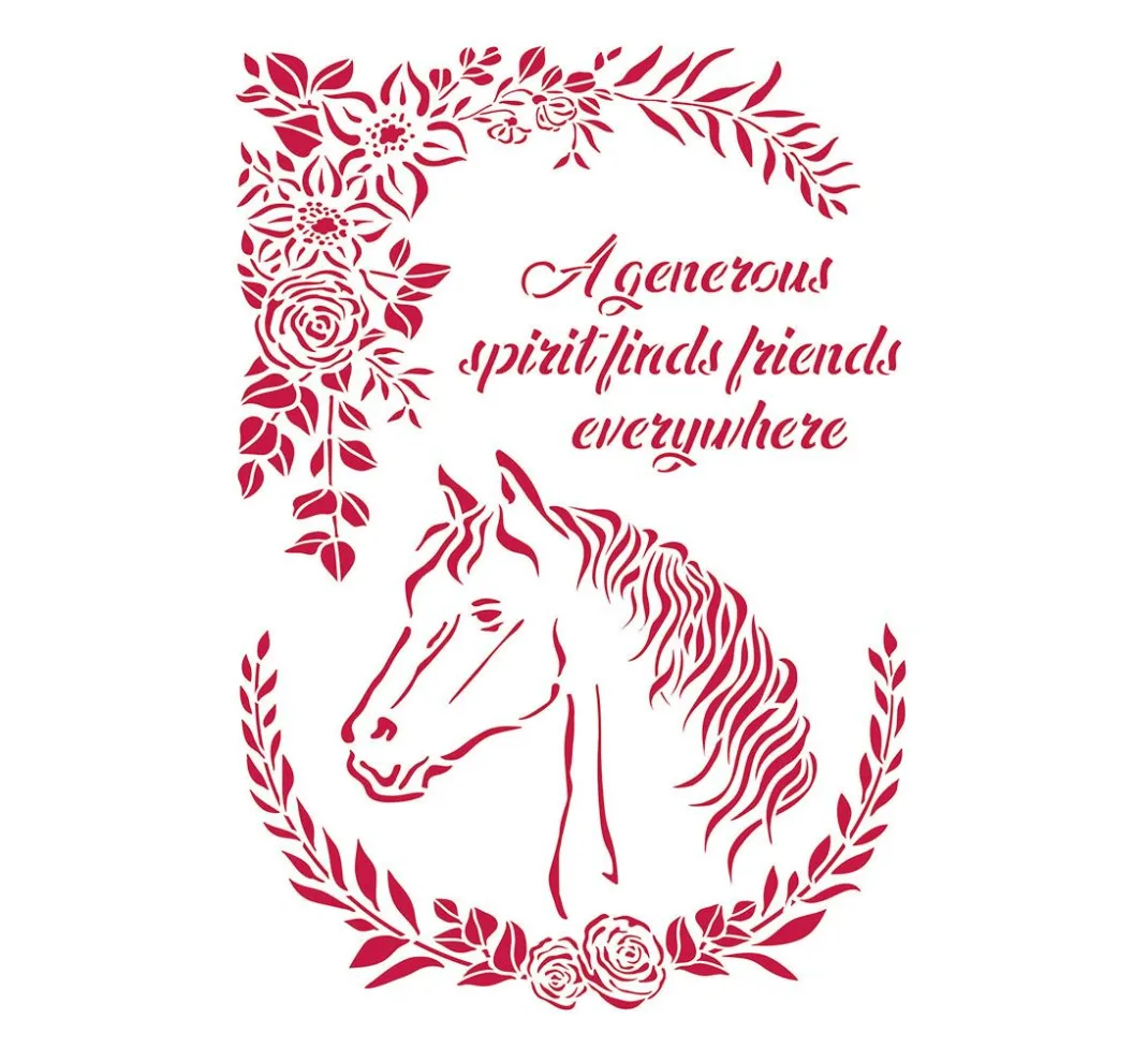 Stamperia Malschablonen|Schablonen>Schablone "Horse Love"