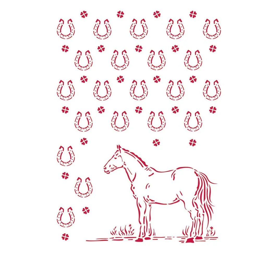 Stamperia Malschablonen|Schablonen>Schablone "Horse Shoe"