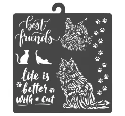 Stamperia Malschablonen|Schablonen>Schablone "Orchids and Cats - Best Friends"