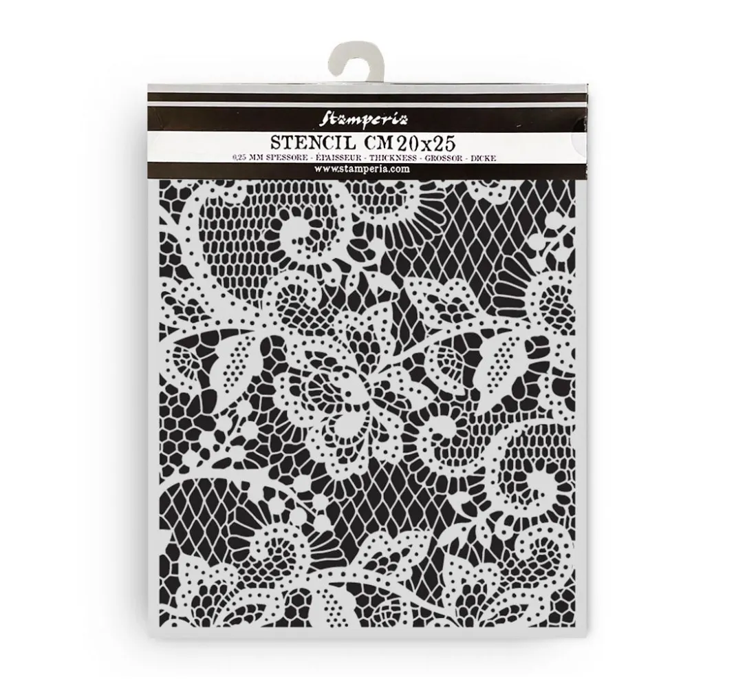 Stamperia Schablonieren|Malschablonen>Schablone "Quiet Days- Floral Lace"