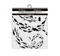 Stamperia Schablonieren|Malschablonen>Schablone "Silent Sea - Fish"