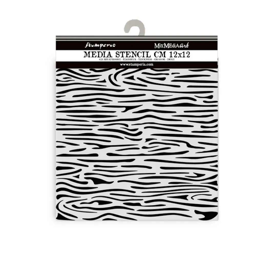 Stamperia Schablonieren|Malschablonen>Schablone "Silent Sea - Wood Pattern", 12x12cm