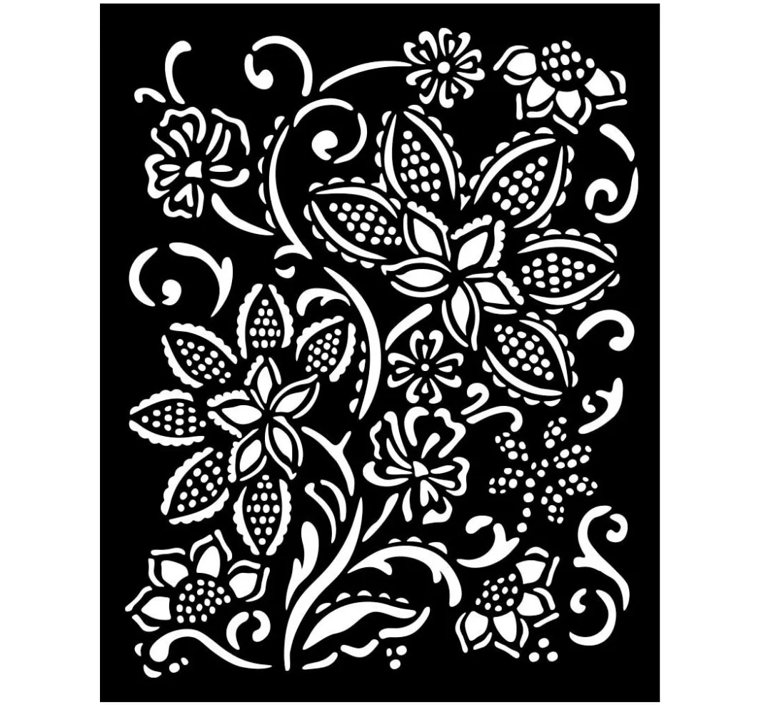 Stamperia Schablonieren|Malschablonen>Schablone "Timeless - Batik Flowers"
