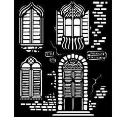 Stamperia Schablonieren|Malschablonen>Schablone "Venice", Windows