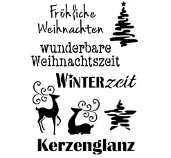 Viva Decor Malschablonen|Schablonen>Schablone "Weihnachtsmotive + Schriften"