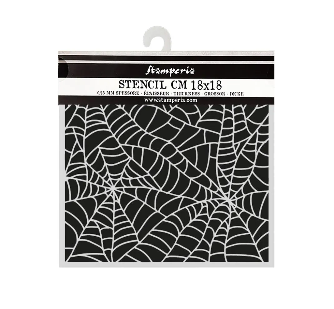 Stamperia Schablonieren|Malschablonen>Schablone "Whispering Woods - Spider Pattern"
