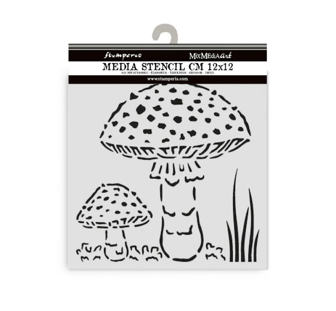 Stamperia Schablonieren|Malschablonen>Schablone "Whispering Woods - Mushrooms"