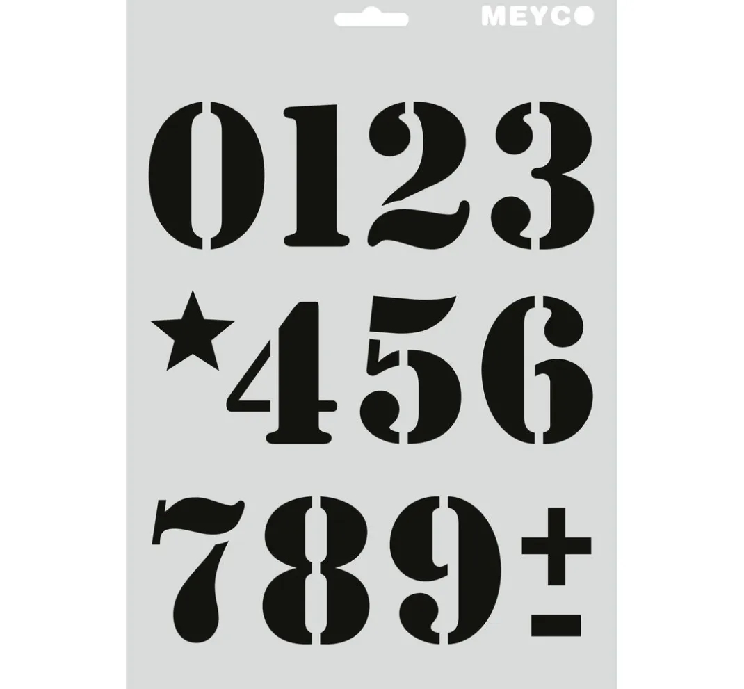 Meyco Schablonieren|Malschablonen>Schablonen-Set "Buchstaben & Zahlen"
