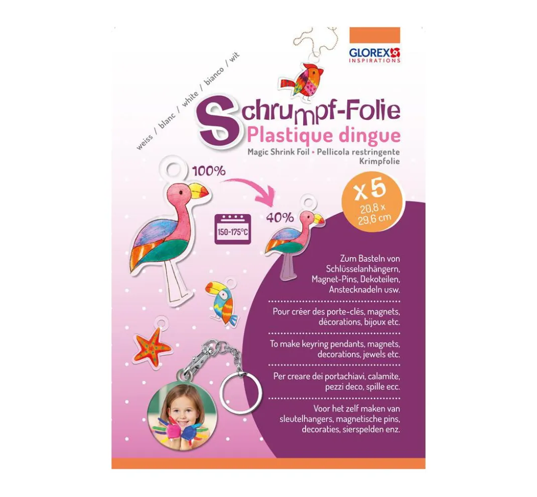 Kinder GLOREX Weiteres|Bastelfolie>Schrumpffolie "DIN A4"