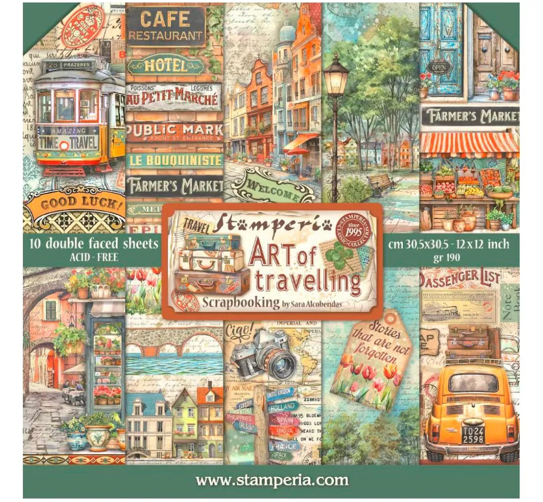 Stamperia Farb- & Motivblöcke|Scrapbooking>Scrapbook-Block "Art of Travelling"