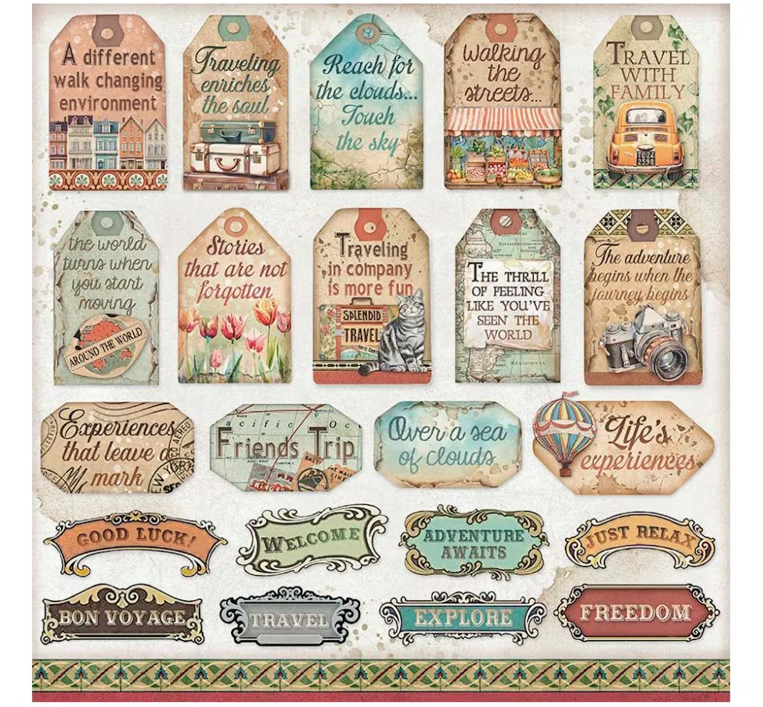 Stamperia Farb- & Motivblöcke|Scrapbooking>Scrapbook-Block "Art of Travelling"