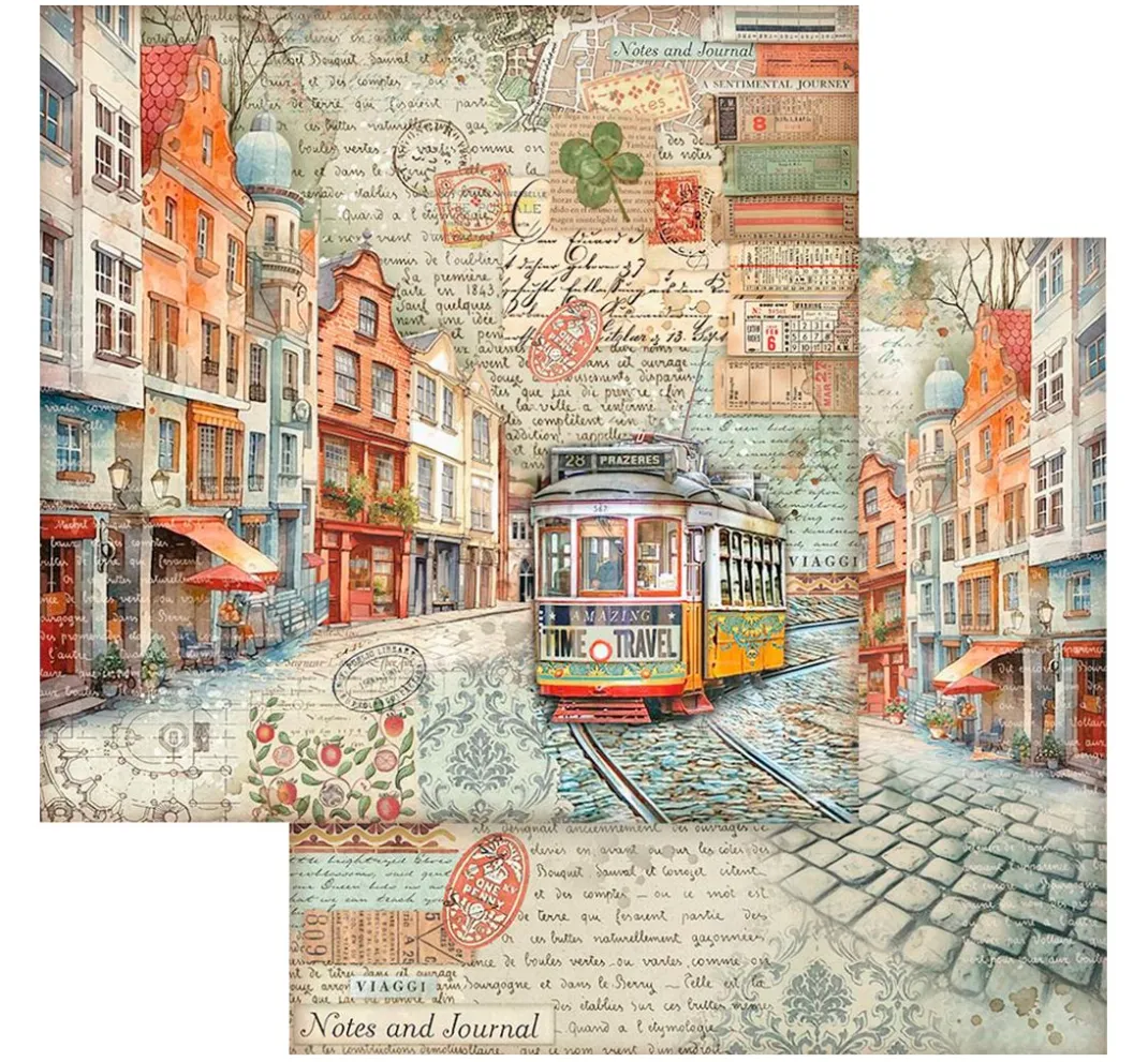 Stamperia Farb- & Motivblöcke|Scrapbooking>Scrapbook-Block "Art of Travelling"