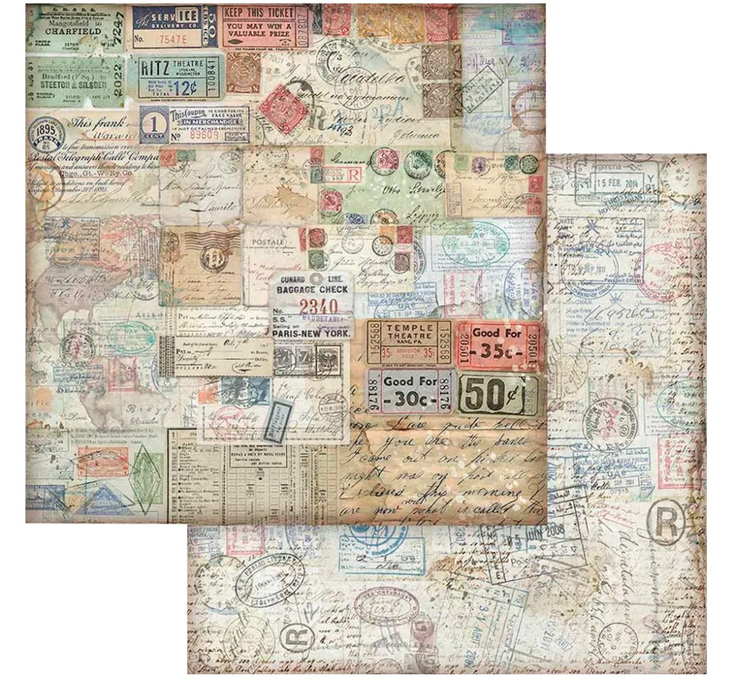 Stamperia Farb- & Motivblöcke|Scrapbooking>Scrapbook-Block "Art of Travelling"