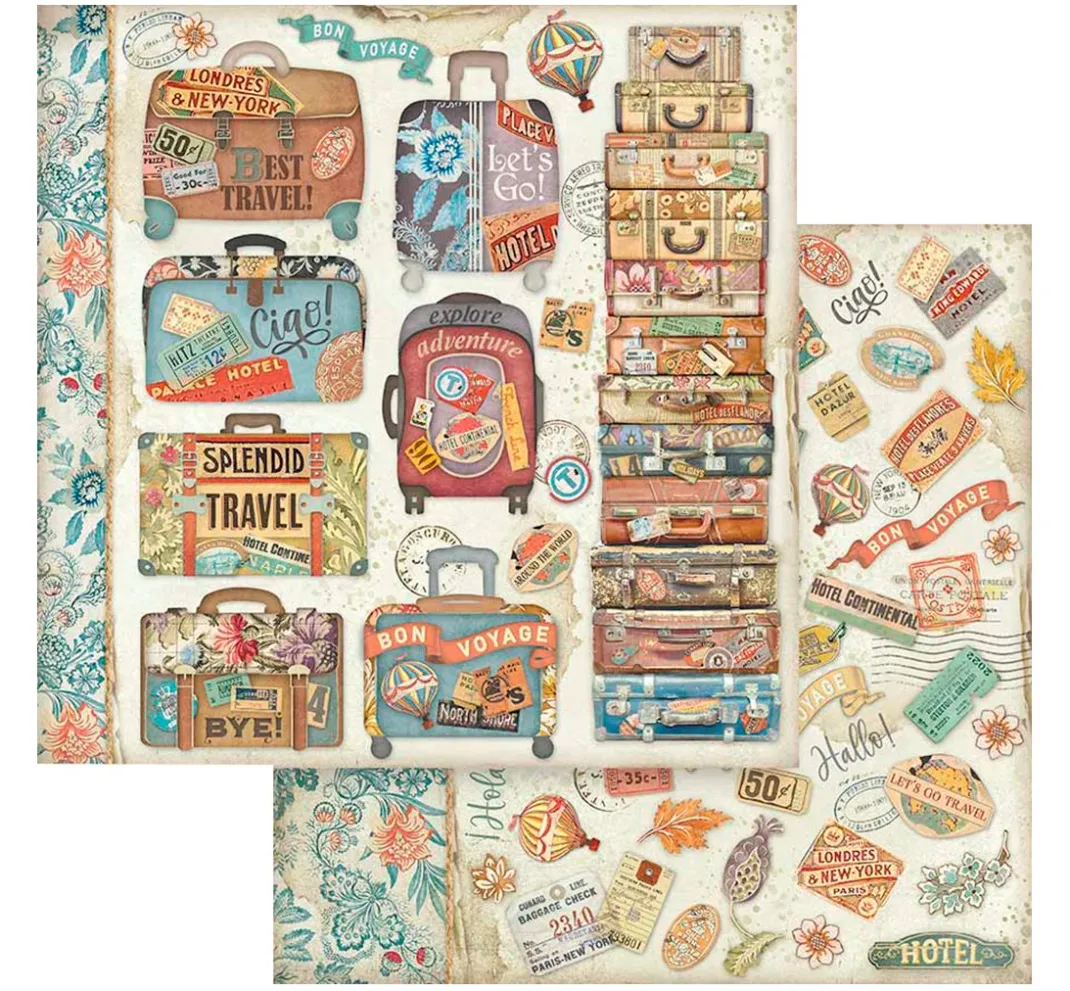 Stamperia Farb- & Motivblöcke|Scrapbooking>Scrapbook-Block "Art of Travelling"
