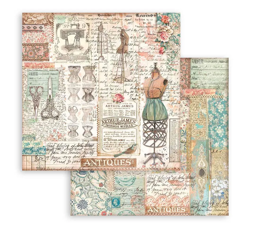 Stamperia Farb- & Motivblöcke|Scrapbooking>Scrapbook-Block "Brocante Antiques"