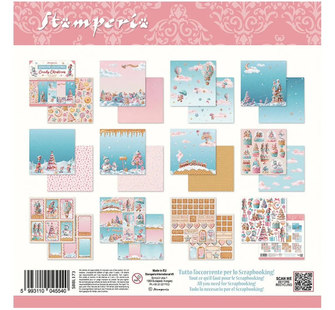 Stamperia Farb- & Motivblöcke|Scrapbooking>Scrapbook-Block "Candy Christmas"