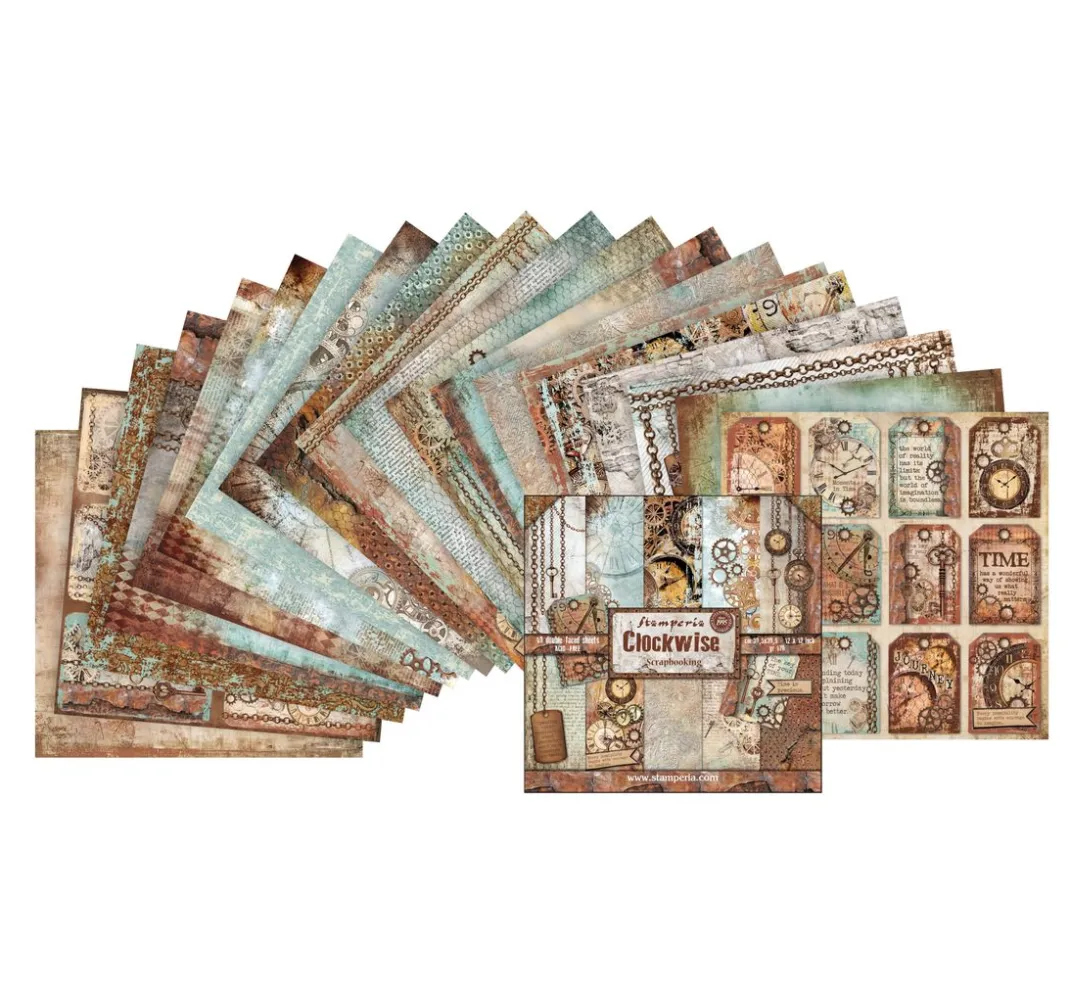 Stamperia Farb- & Motivblöcke|Scrapbooking>Scrapbook-Block "Clockwise"
