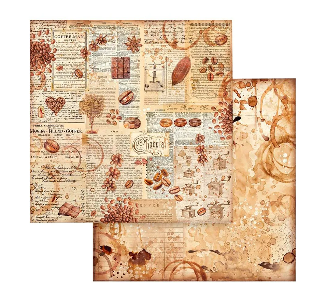 Stamperia Farb- & Motivblöcke|Scrapbooking>Scrapbook-Block "Coffee and Chocolate - Backgrounds"