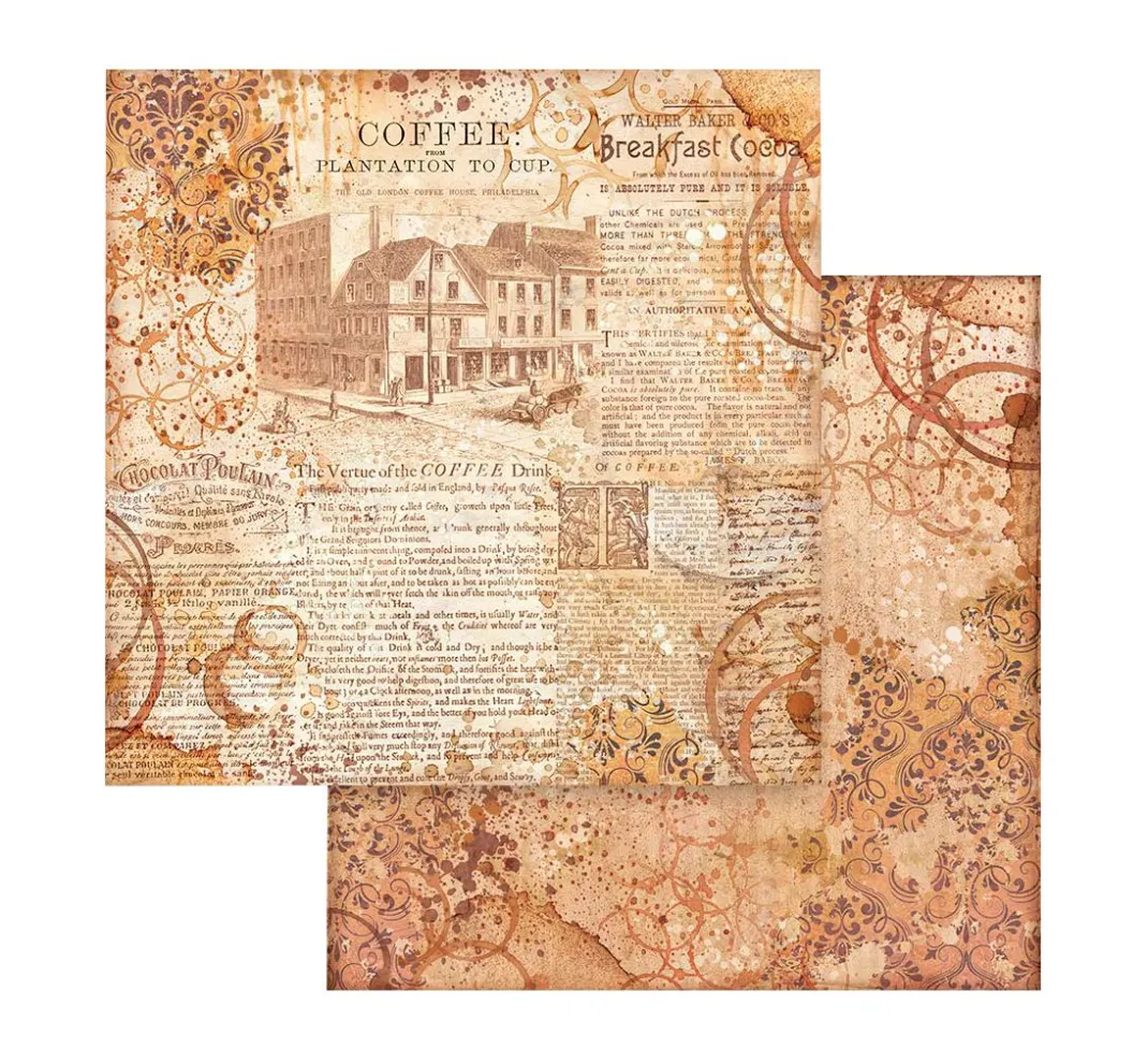 Stamperia Farb- & Motivblöcke|Scrapbooking>Scrapbook-Block "Coffee and Chocolate - Backgrounds"