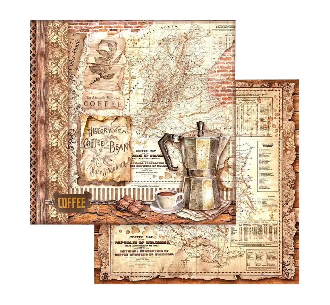 Stamperia Farb- & Motivblöcke|Scrapbooking>Scrapbook-Block "Coffee and Chocolate"