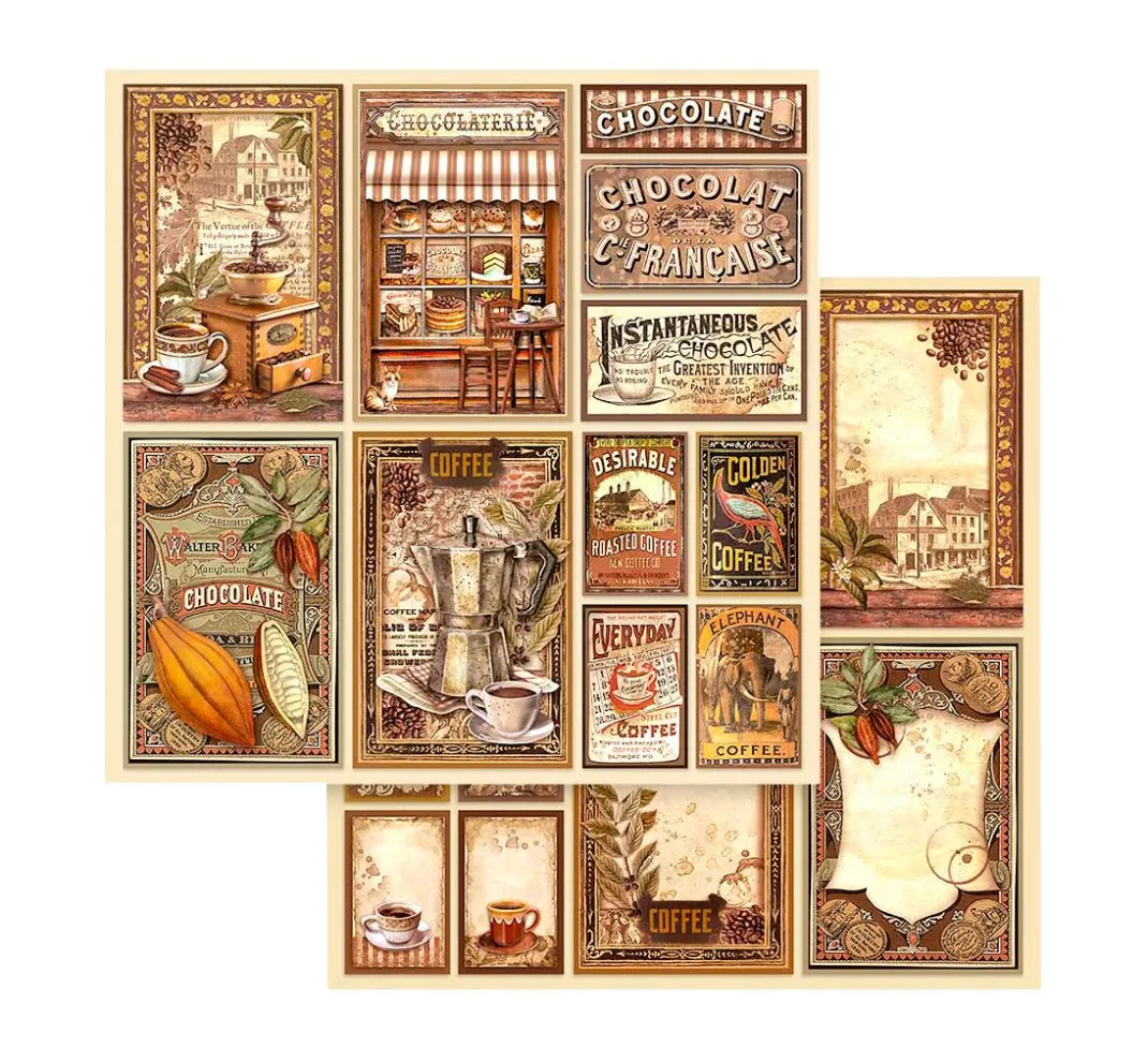 Stamperia Farb- & Motivblöcke|Scrapbooking>Scrapbook-Block "Coffee and Chocolate"