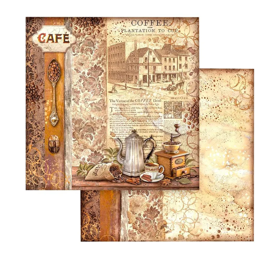 Stamperia Farb- & Motivblöcke|Scrapbooking>Scrapbook-Block "Coffee and Chocolate"