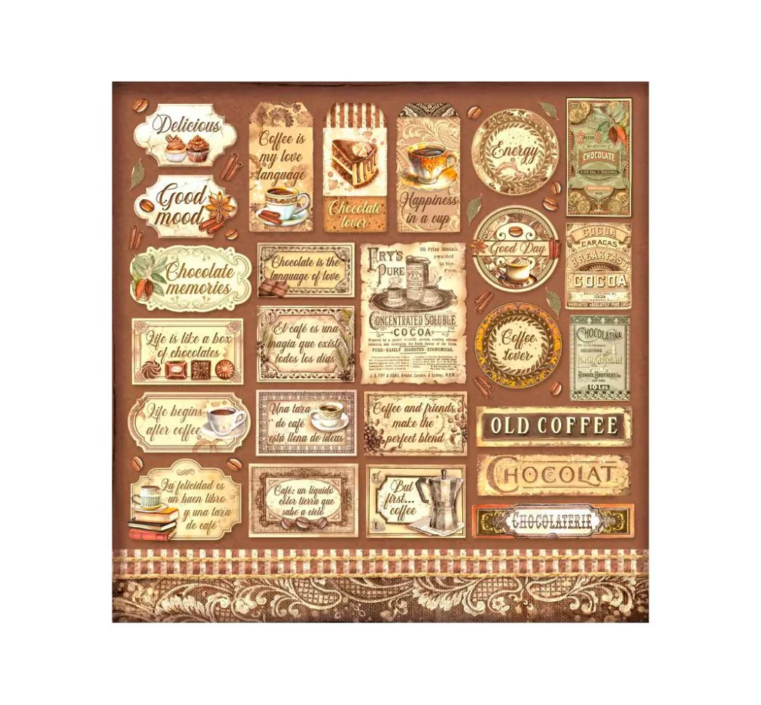 Stamperia Farb- & Motivblöcke|Scrapbooking>Scrapbook-Block "Coffee and Chocolate"