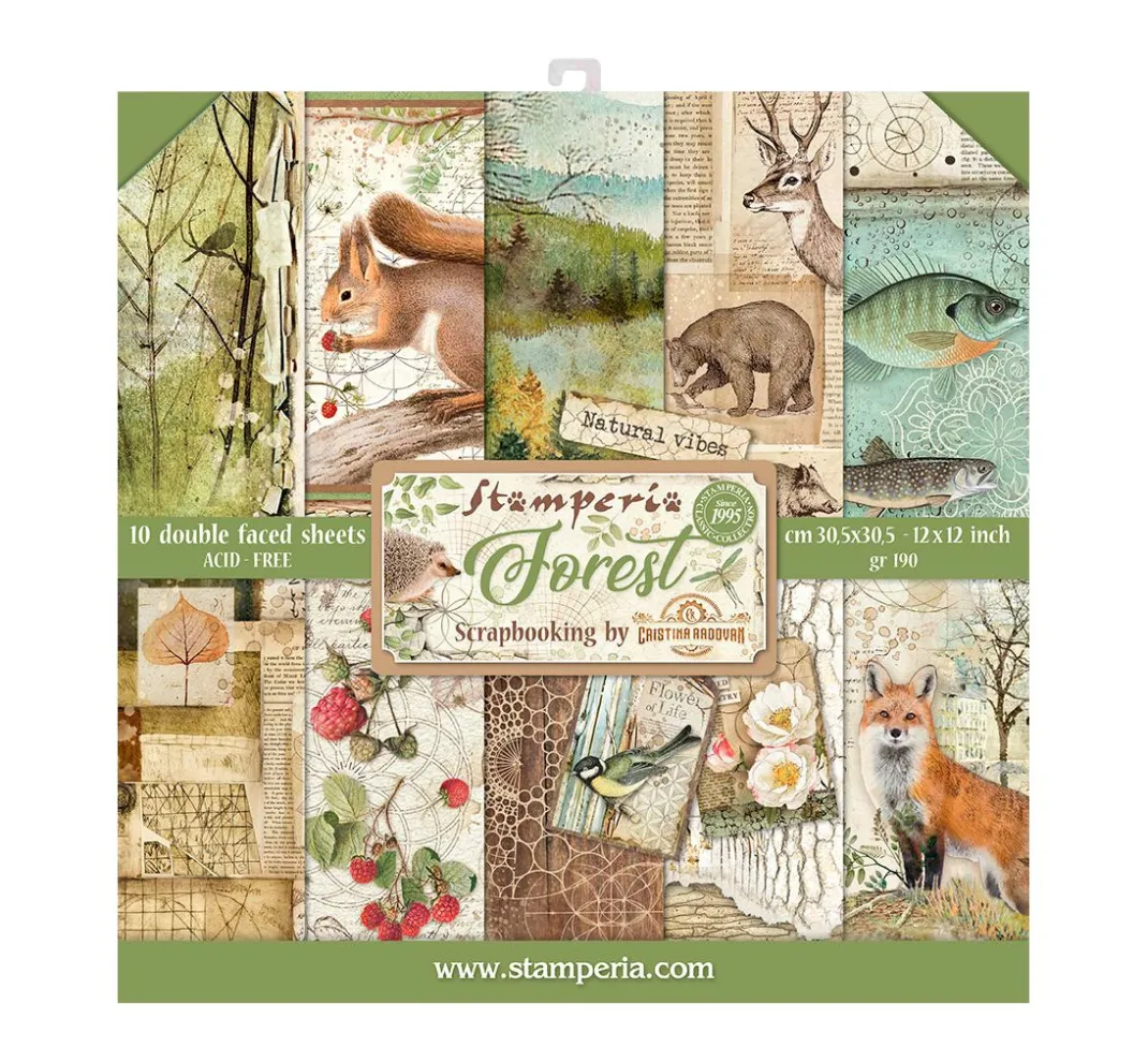 Stamperia Farb- & Motivblöcke|Scrapbooking>Scrapbook-Block "Forest"