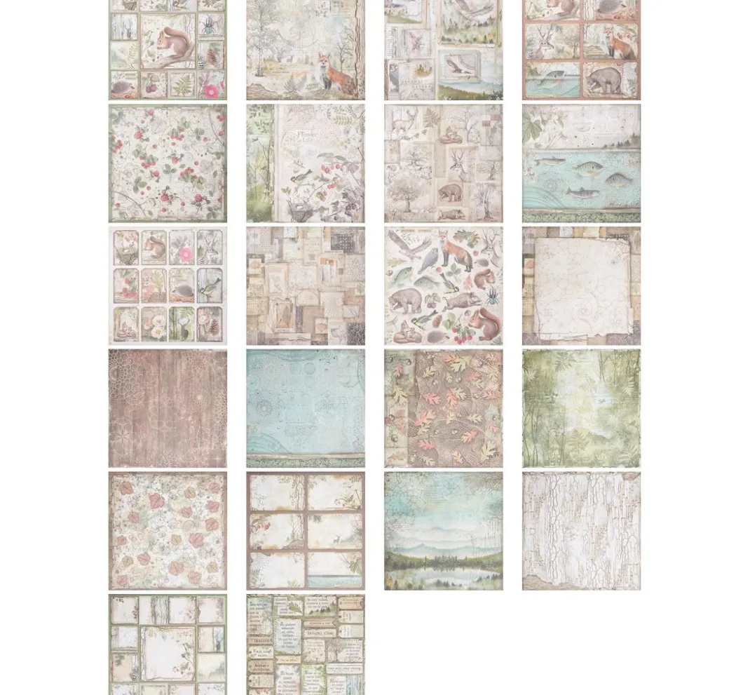 Stamperia Farb- & Motivblöcke|Scrapbooking>Scrapbook-Block "Forest"