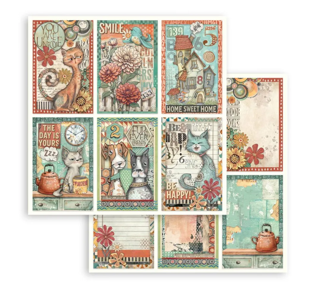 Stamperia Farb- & Motivblöcke|Scrapbooking>Scrapbook-Block "Furry Friends"