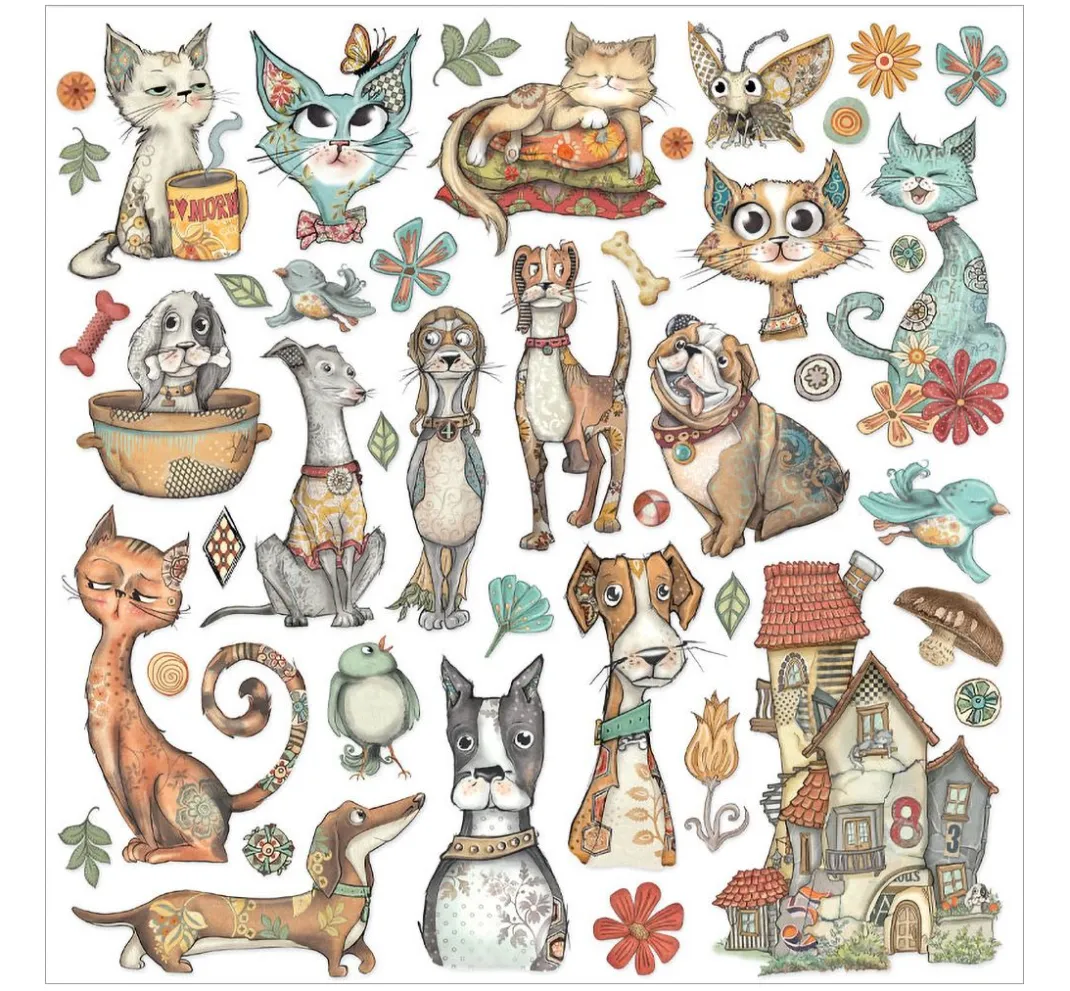 Stamperia Farb- & Motivblöcke|Scrapbooking>Scrapbook-Block "Furry Friends"
