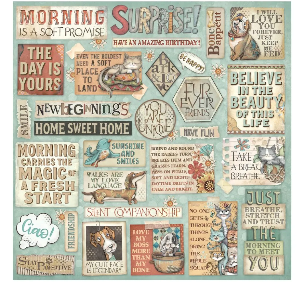 Stamperia Farb- & Motivblöcke|Scrapbooking>Scrapbook-Block "Furry Friends"