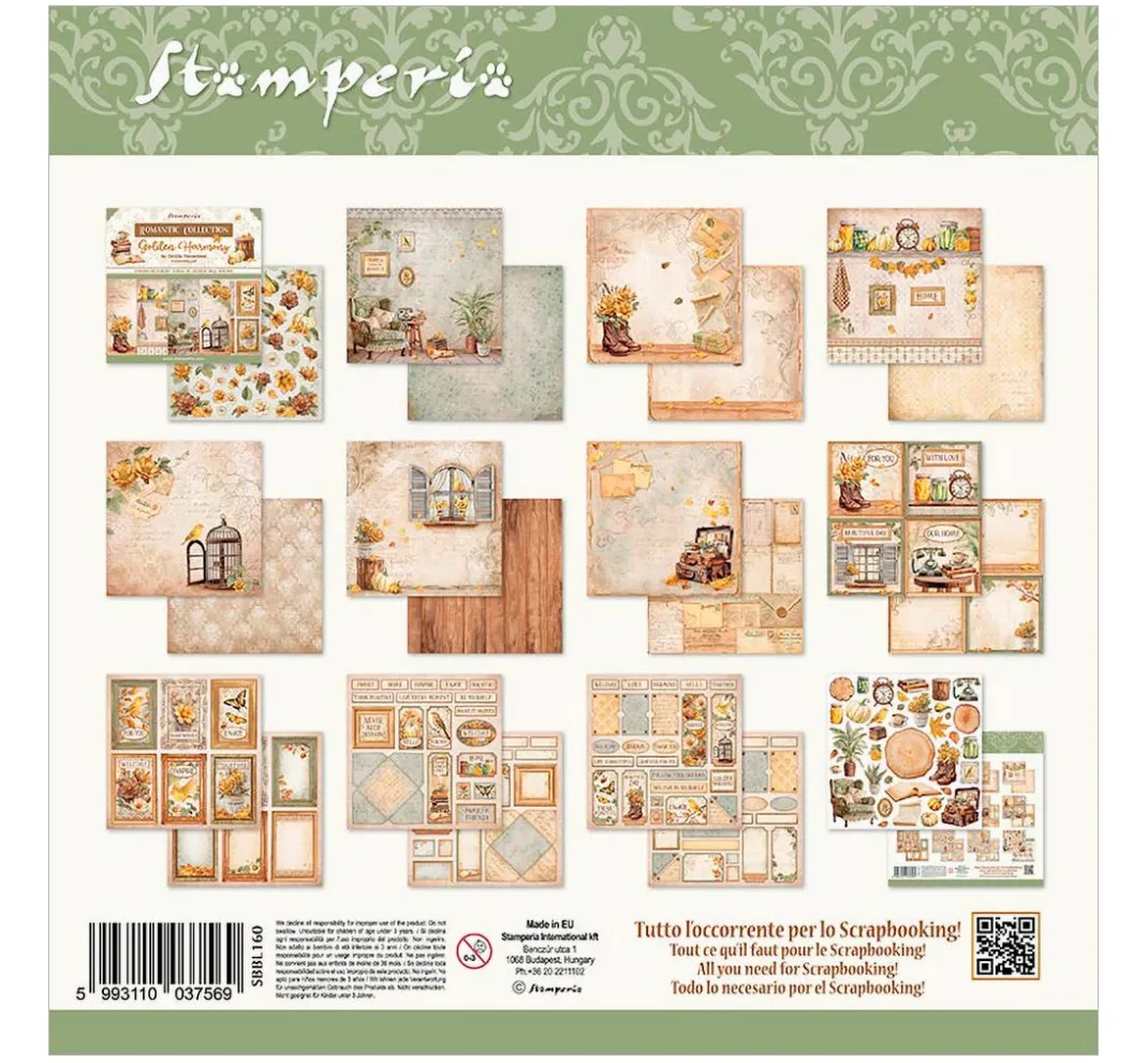 Stamperia Farb- & Motivblöcke|Scrapbooking>Scrapbook-Block "Golden Harmony"