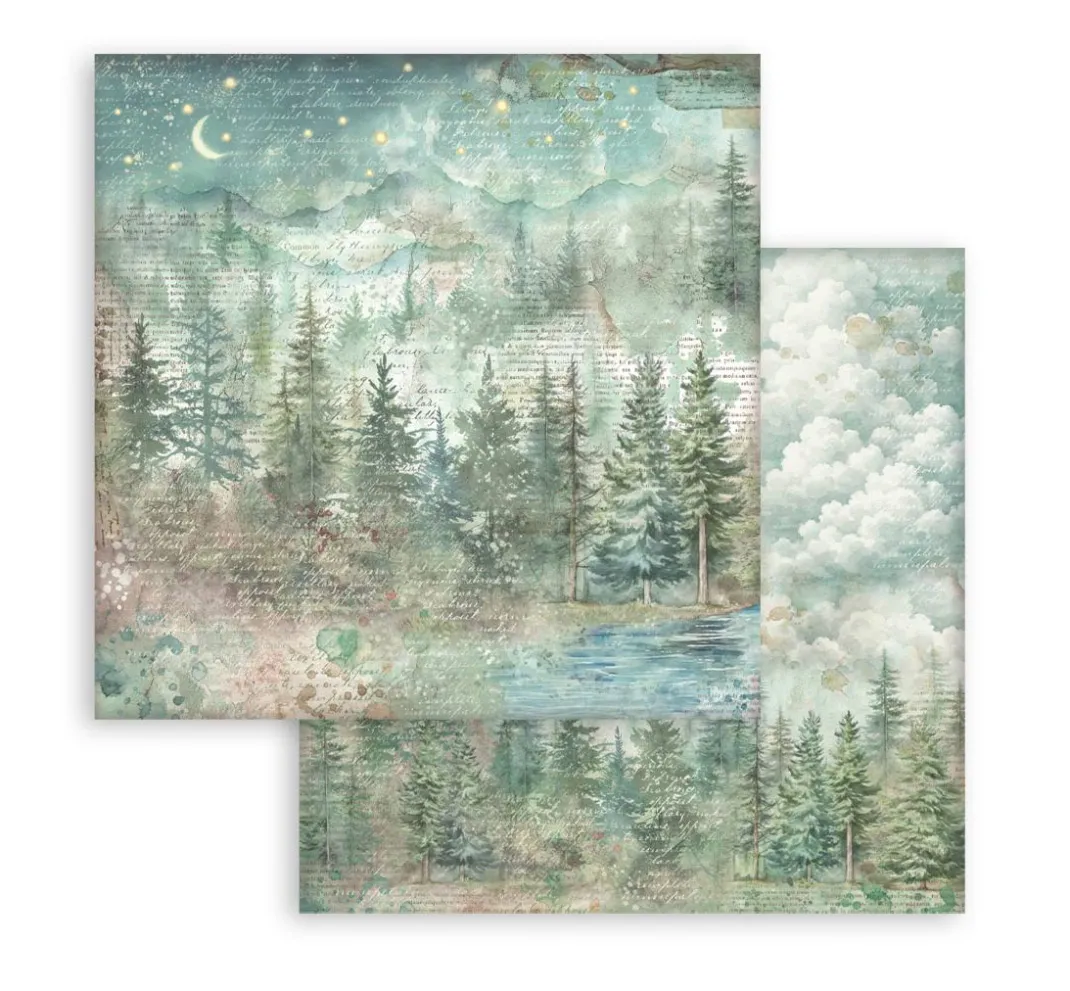 Stamperia Scrapbooking|Farb- & Motivblöcke>Scrapbook-Block "Herbarium Silvae Backgrounds"