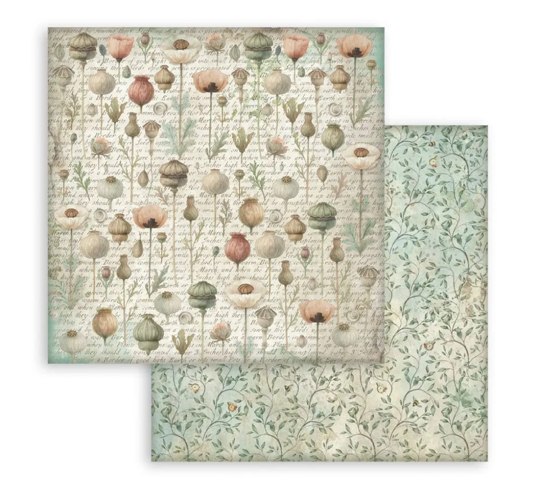 Stamperia Scrapbooking|Farb- & Motivblöcke>Scrapbook-Block "Herbarium Silvae Backgrounds"