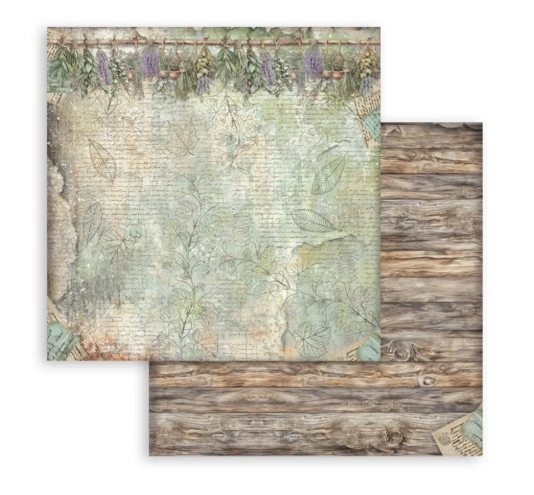 Stamperia Scrapbooking|Farb- & Motivblöcke>Scrapbook-Block "Herbarium Silvae Backgrounds"