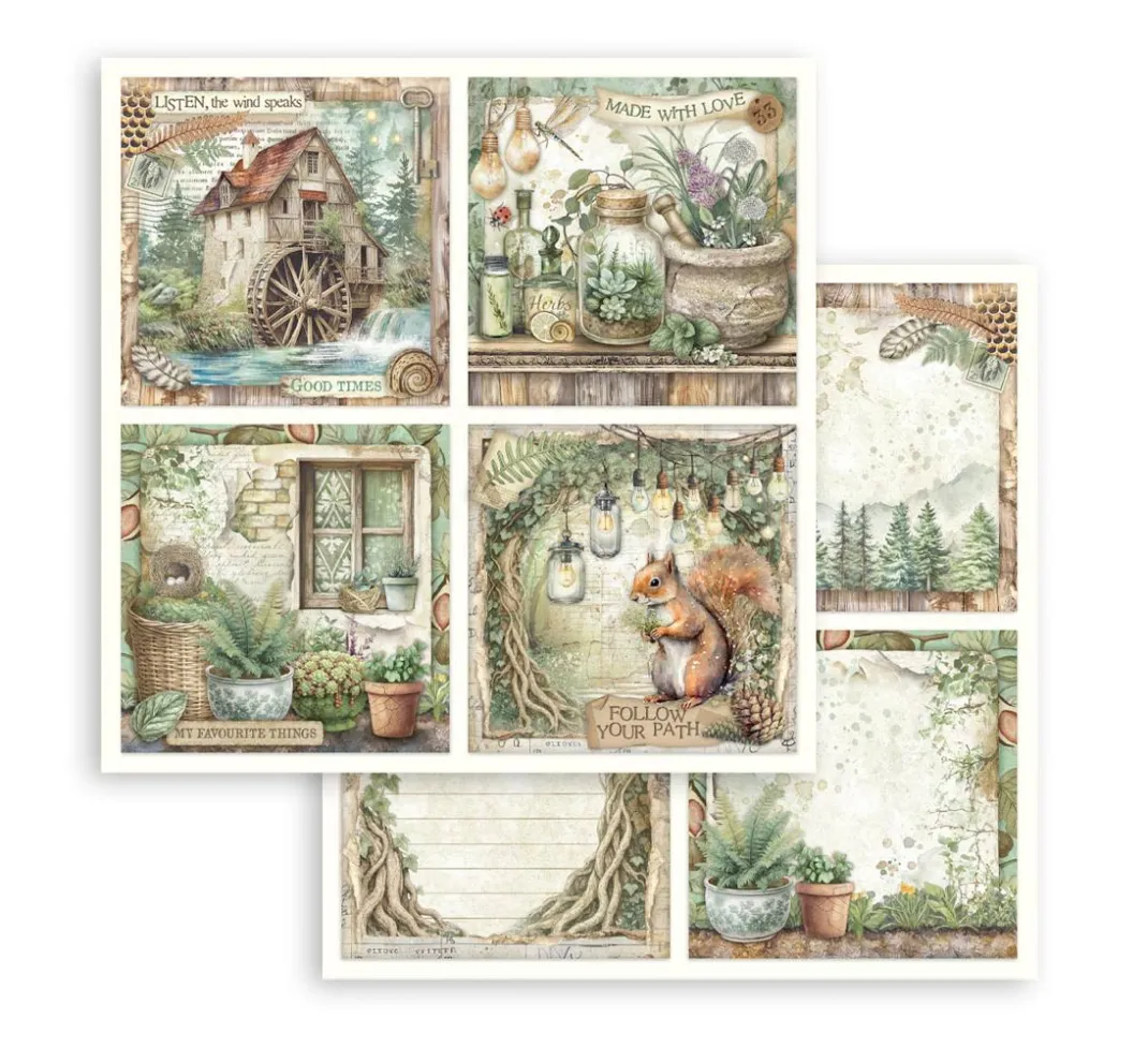 Stamperia Scrapbooking|Farb- & Motivblöcke>Scrapbook-Block "Herbarium Silvae"