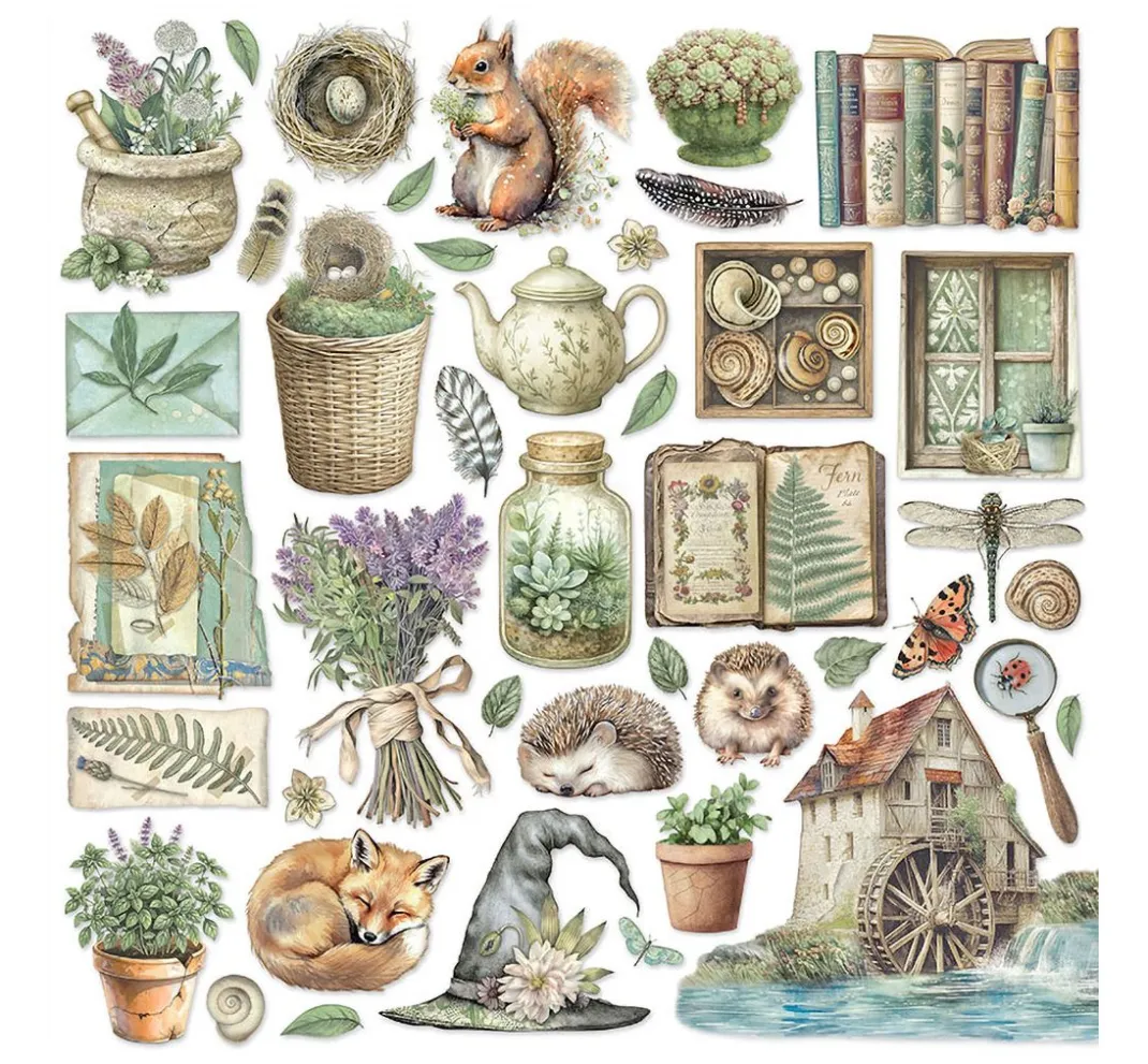 Stamperia Scrapbooking|Farb- & Motivblöcke>Scrapbook-Block "Herbarium Silvae"