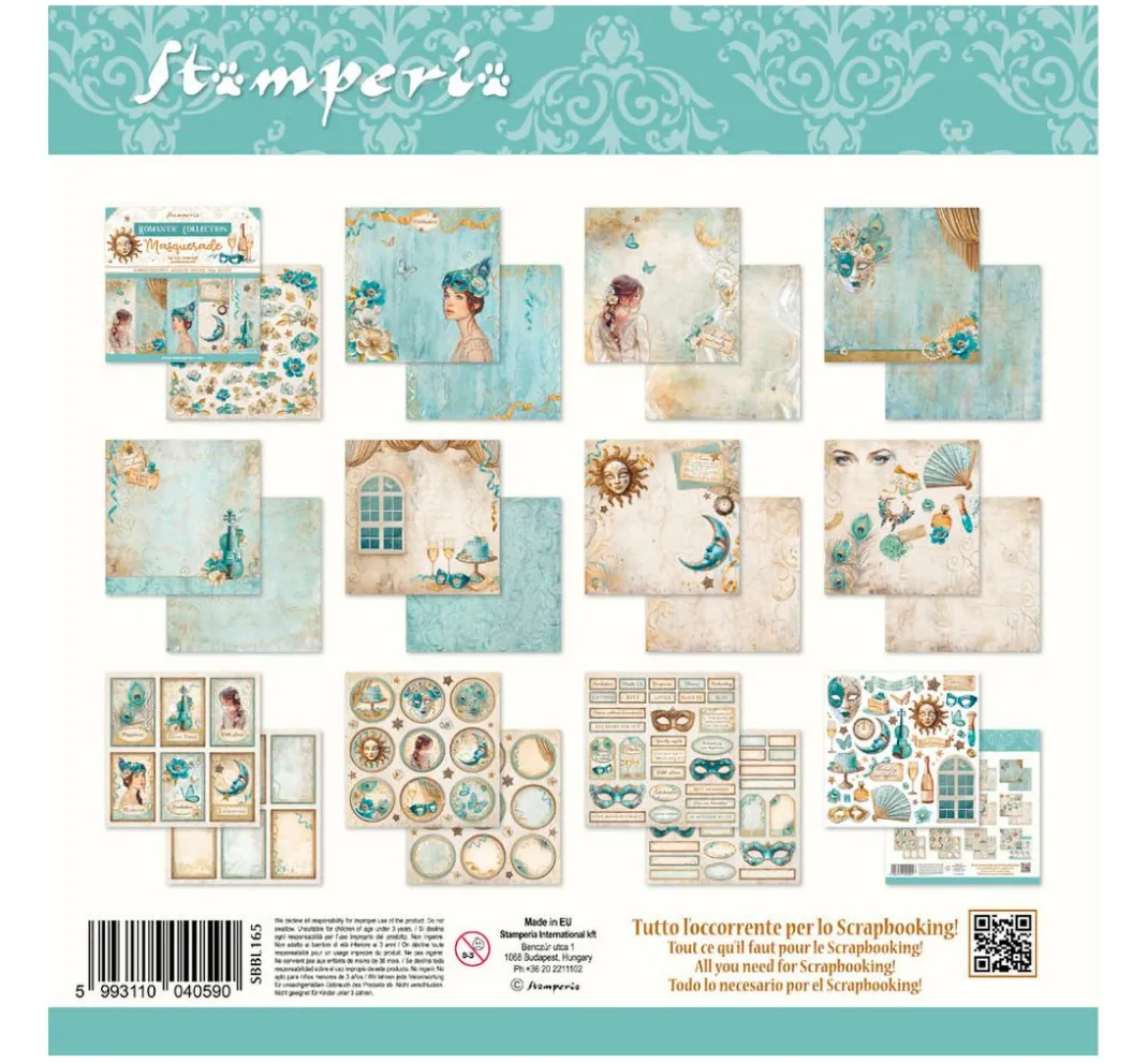 Stamperia Farb- & Motivblöcke|Scrapbooking>Scrapbook-Block "Masquerade"