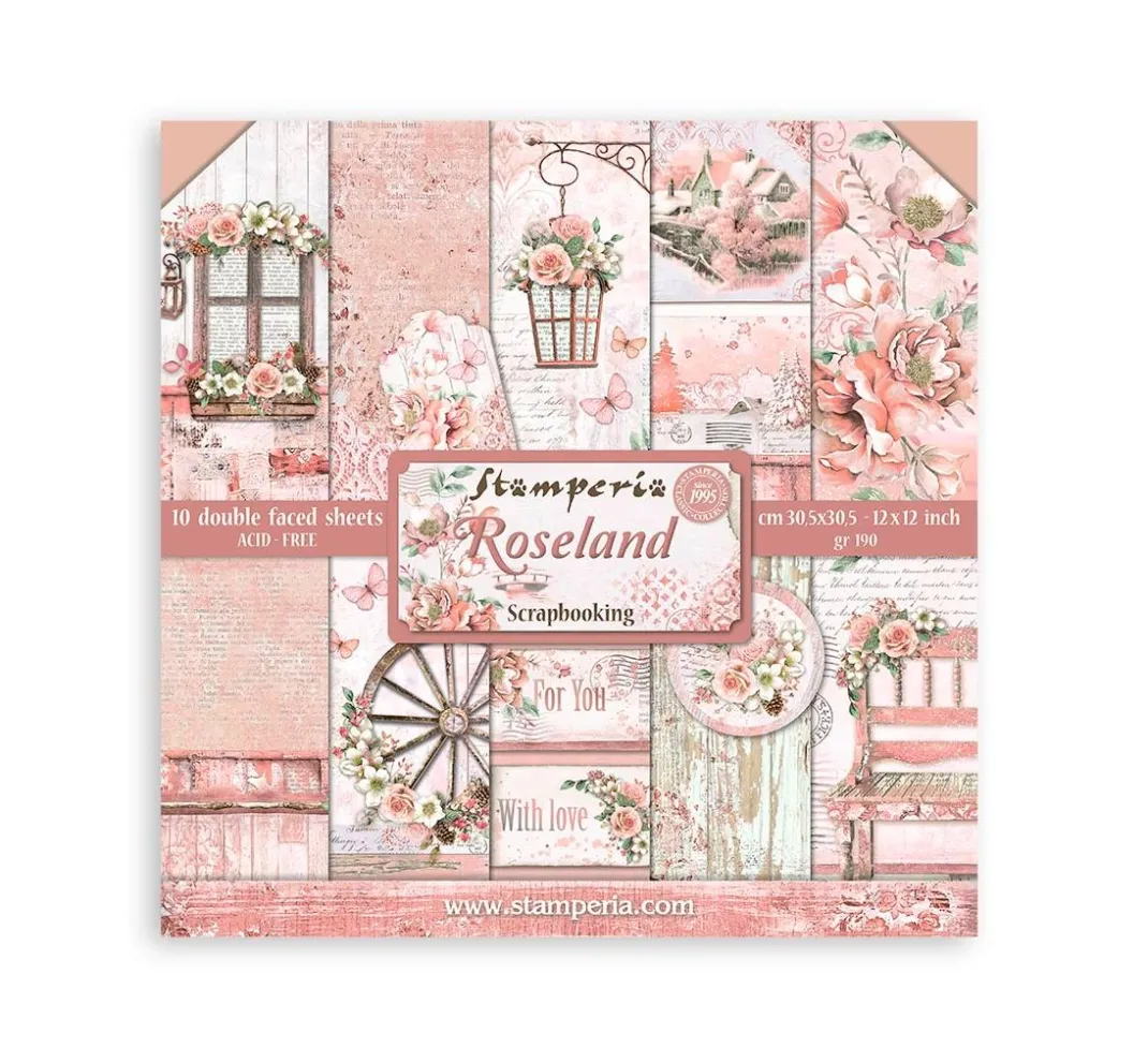 Stamperia Farb- & Motivblöcke|Scrapbooking>Scrapbook-Block "Roseland"