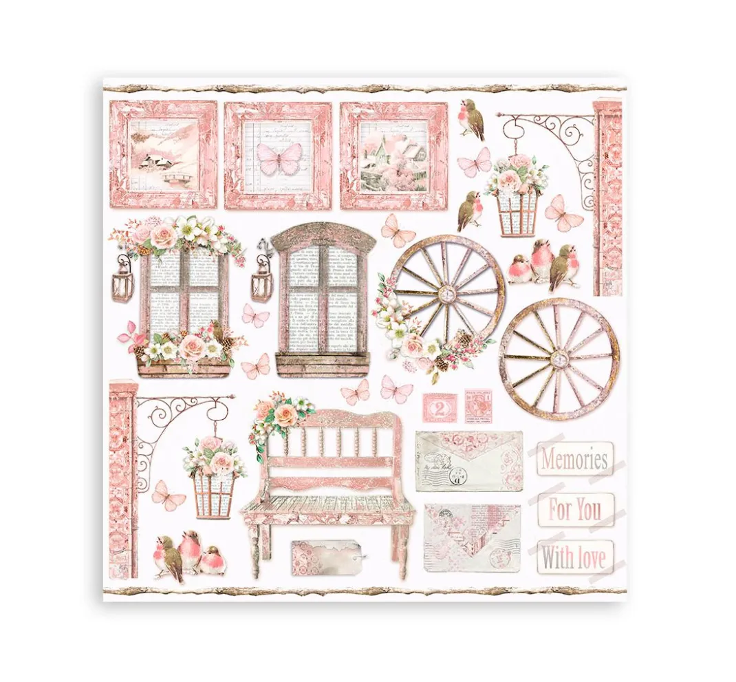 Stamperia Farb- & Motivblöcke|Scrapbooking>Scrapbook-Block "Roseland"