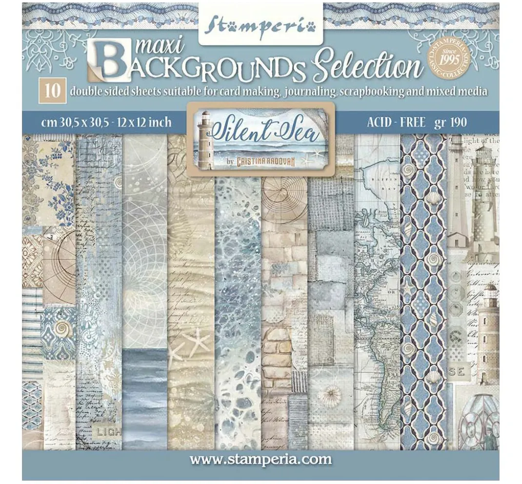 Stamperia Farb- & Motivblöcke|Scrapbooking>Scrapbook-Block "Silent Sea Backgrounds"
