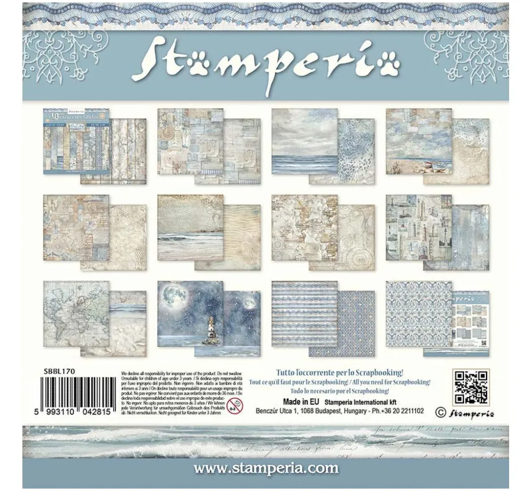 Stamperia Farb- & Motivblöcke|Scrapbooking>Scrapbook-Block "Silent Sea Backgrounds"