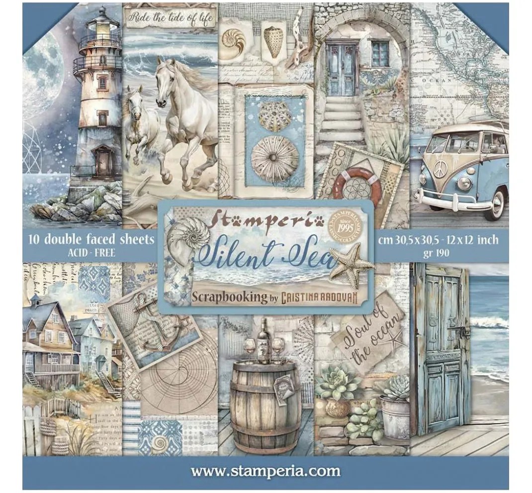 Stamperia Farb- & Motivblöcke|Scrapbooking>Scrapbook-Block "Silent Sea"