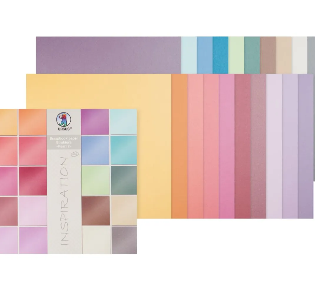Kinder URSUS Papier|Tonpapier & Fotokarton>Scrapbook-Block "Struktur Pearl 2"