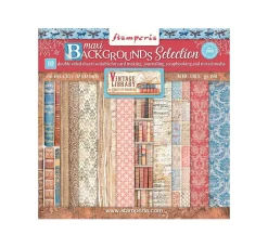 Stamperia Farb- & Motivblöcke|Scrapbooking>Scrapbook-Block "Vintage Library Backgrounds"