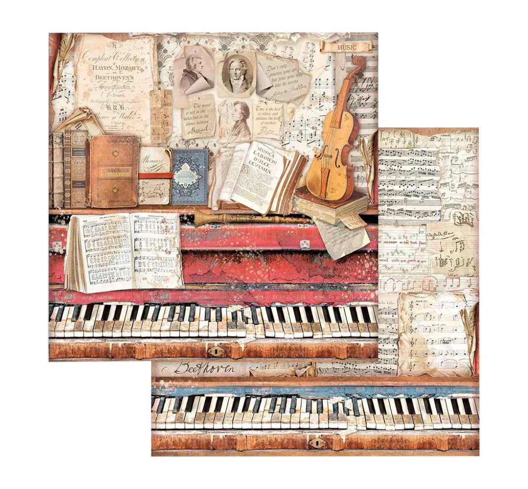 Stamperia Farb- & Motivblöcke|Scrapbooking>Scrapbook-Block "Vintage Library"